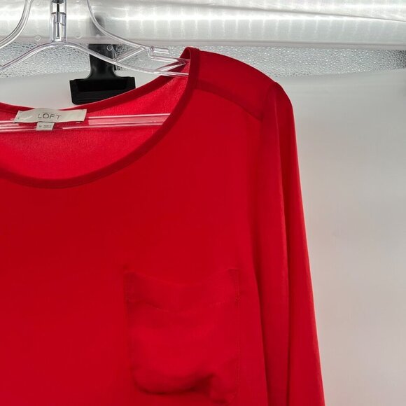 Express Women's Long Sleeve Top Red Size Medium Pocket - Picture 4 of 9